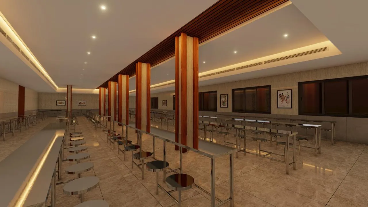The guest dining hall at JS Grand, Kumbakonam — 1