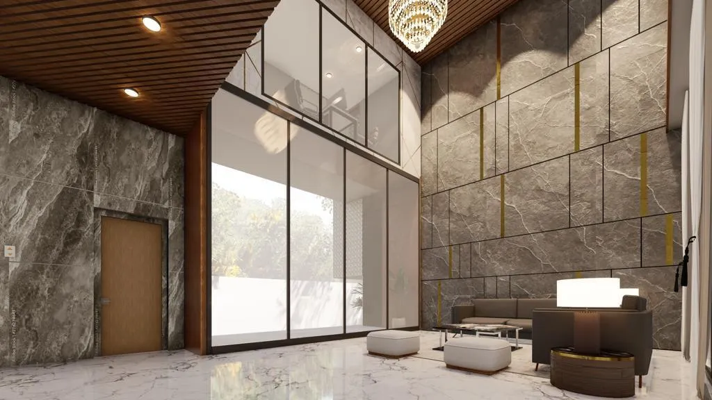 The arrival lobby and reception at JS Grand, Kumbakonam — 9