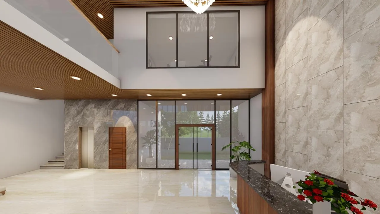 The arrival lobby and reception at JS Grand, Kumbakonam — 11