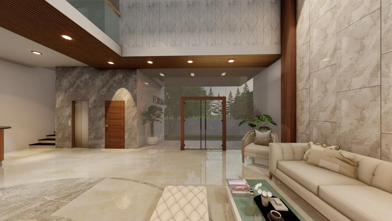 The arrival lobby and reception at JS Grand, Kumbakonam — 1