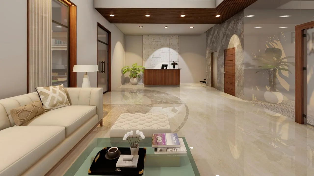 The arrival lobby and reception at JS Grand, Kumbakonam — 14