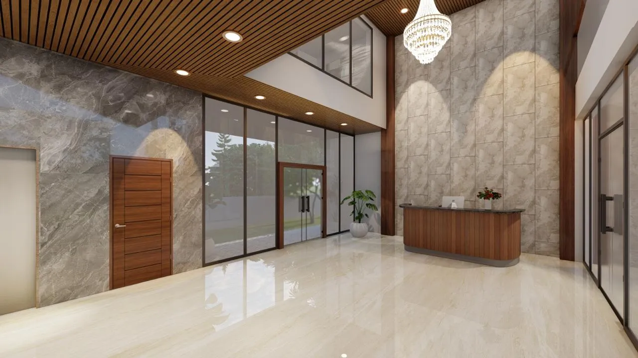 The arrival lobby and reception at JS Grand, Kumbakonam — 3